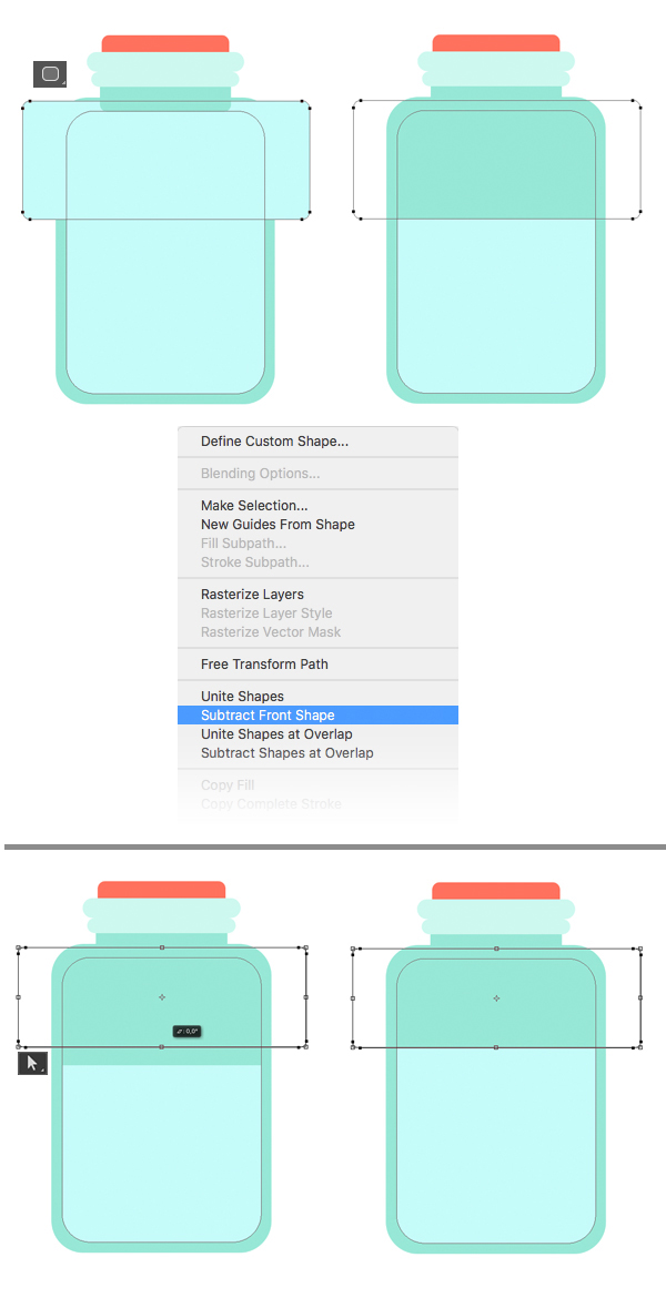 Subtract Shape to lower water level