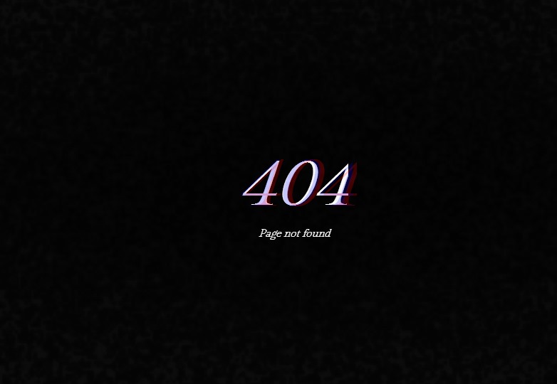 Glitchy 404 page