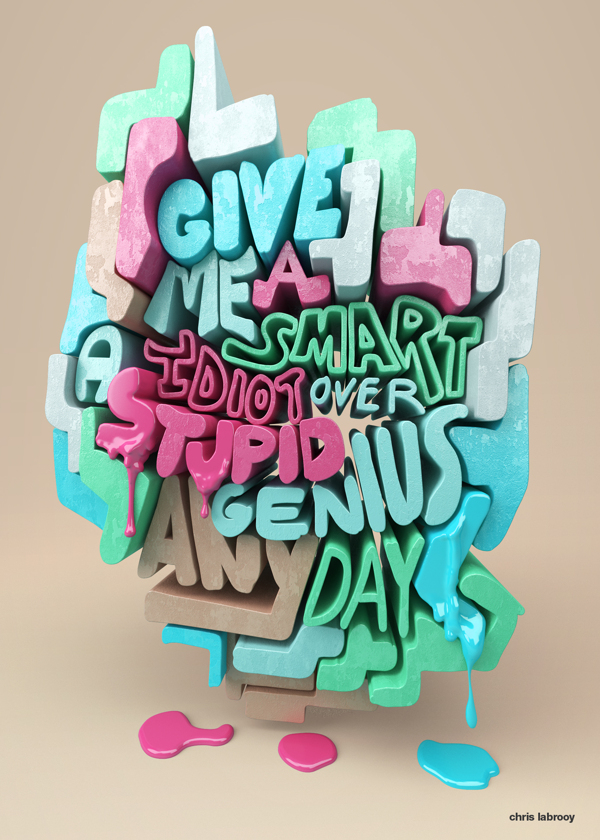 Quotation experiments in Crazy Typography by Chris LaBrooy