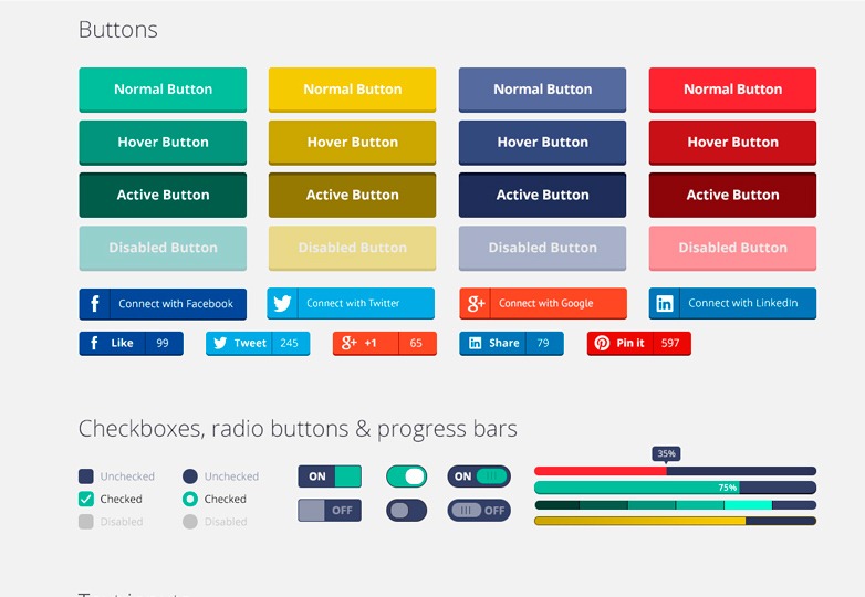 Flat Rounded Square UI Kit