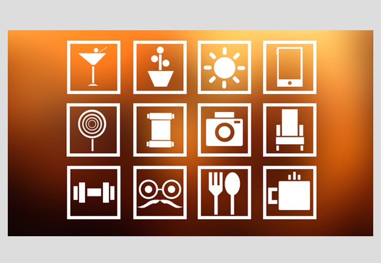 Square Lifestyle Icon Set