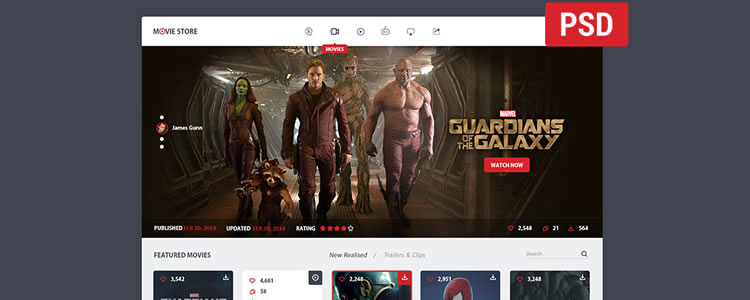 freebies designers web Movie Store Template PSD