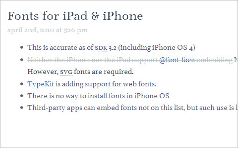 Useful Typography Resources - Fonts for iPad & iPhone