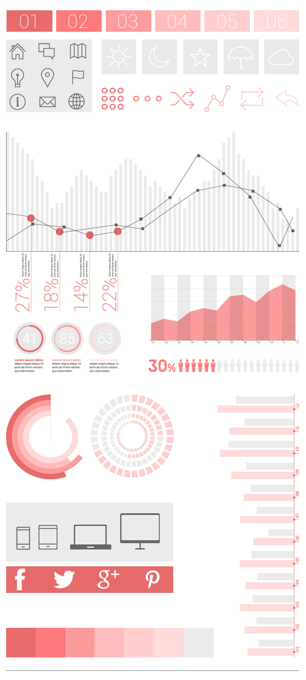 Free Flat Infographic Elements UI Design