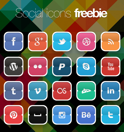 Free Funky Social Icons Set (20 Icons)