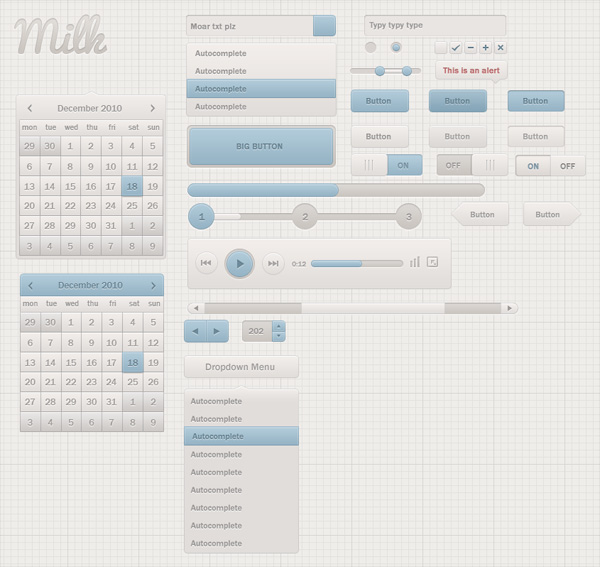 Milk UI Kit Freebie