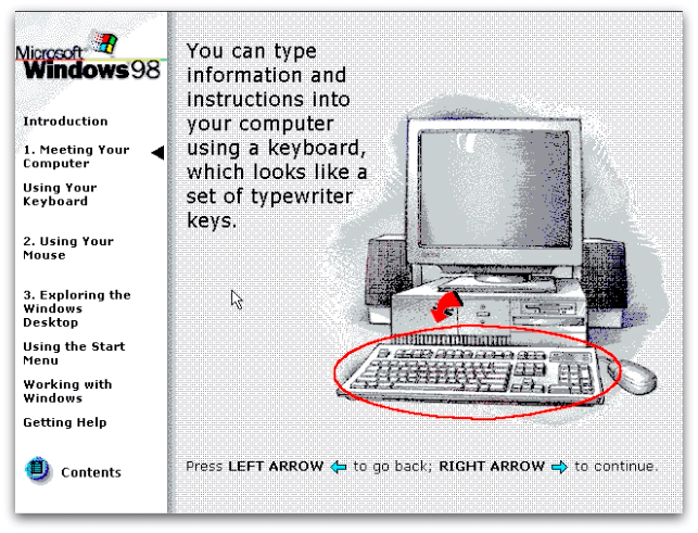 20年前的Windows 98，有一套不俗的新用户引导流程