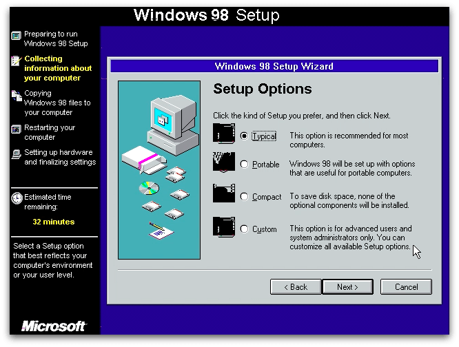 20年前的Windows 98，有一套不俗的新用户引导流程