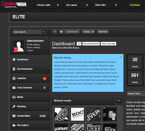 ELITE - A Powerfull Responsive Admin Theme