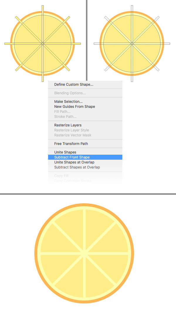 cut out the lines to form the segments