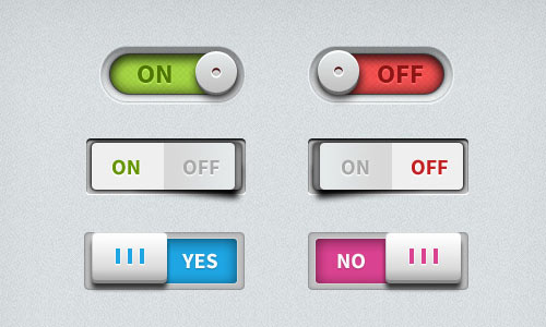 Toggle Switches UI PSD