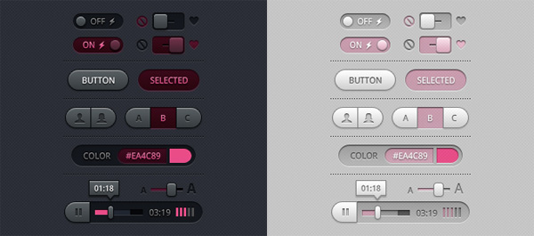 Plush UI Toggles PSD