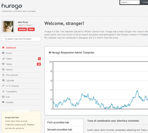Huraga Responsive Admin Template