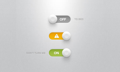 Switches with lights and shadows PSD