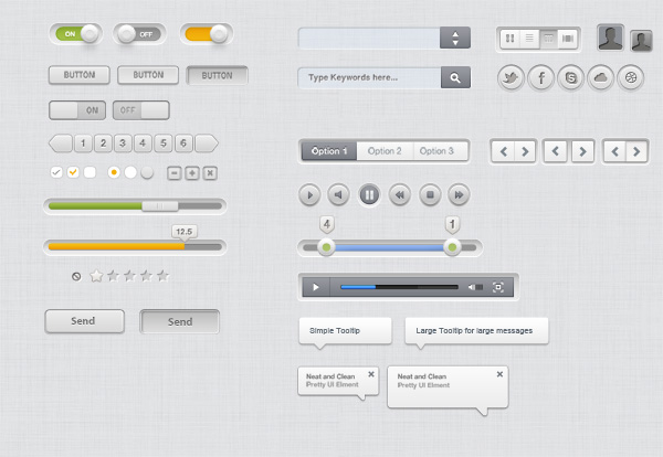 Clean UI Kit PSD