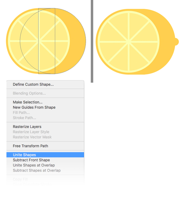 unite the body of the lemon