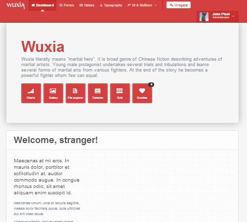 Wuxia Responsive Admin Template