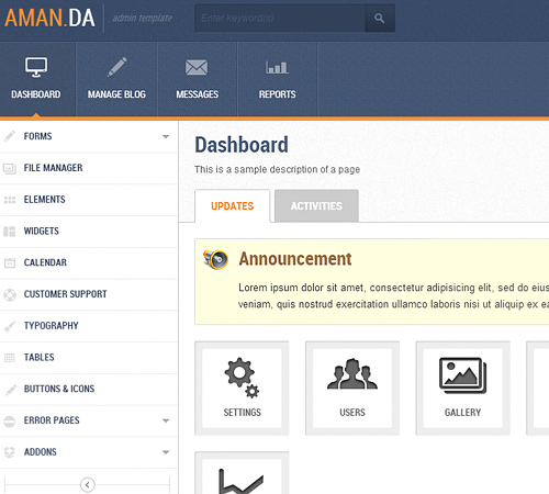 Amanda Responsive Admin Template