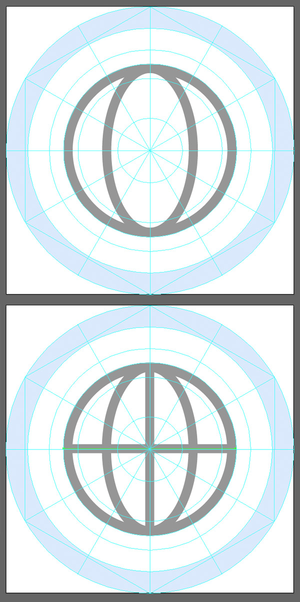 create a ring inside the base of the globe