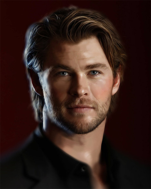 Chris hemsworth digital art painting celebrity