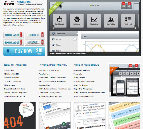 Ziown Admin - A Complete, Clean Admin Template