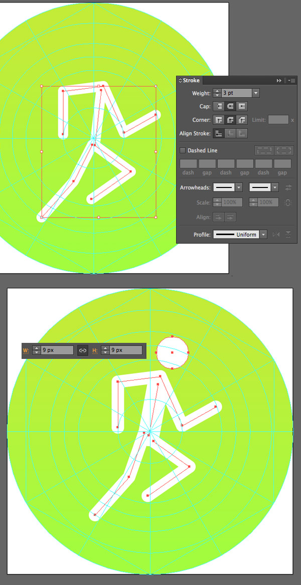 create separate lines with the pen tool