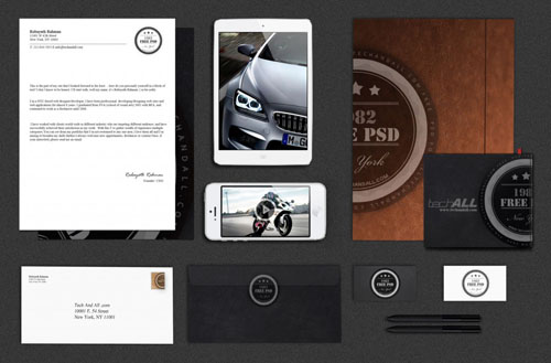 Branding Identity Mock up Free PSD File