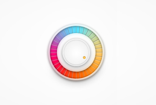 Colourful volume knob Free PSD File