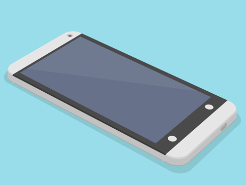 Flat HTC One 3D Mockup Free PSD File