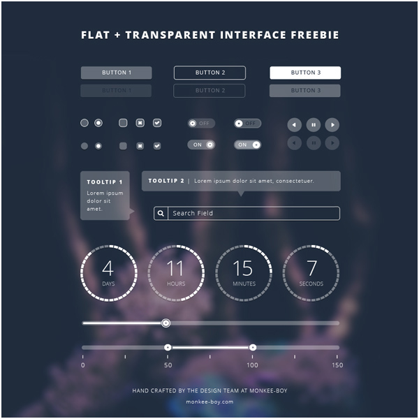 Flat Transparent UI Kit by Autumn Hutchins in 35 Fresh, Free and Flat UI Kits