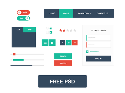 Free flatUI kit by Emanuel Serbanoiu in 35 Fresh, Free and Flat UI Kits