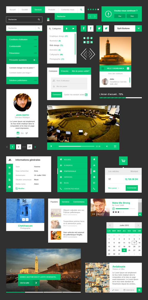 Green Free Flat UI Kit