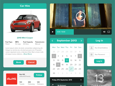 Minty Green UI Kit by Luke Harrison in 27 Fresh UI Kits for October 2013