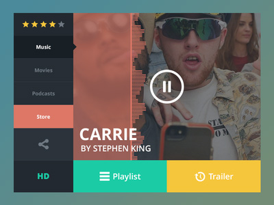 Music Widget Freebie Free PSD File