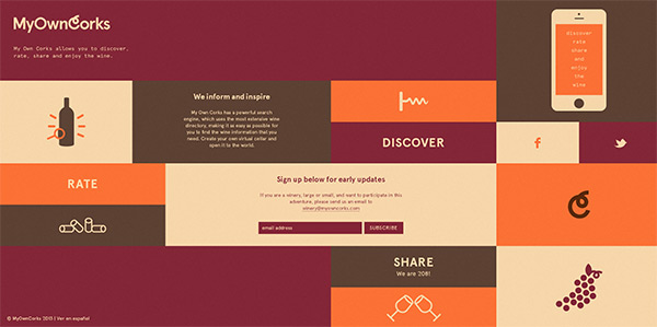 My Own Corks in 35 Examples of Vector Illustrations in Web Design