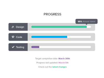 Progress Bars by Zarin Ficklin in 40 Progress Bar Designs for Inspiration