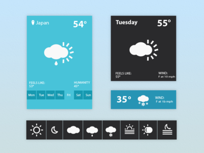 Weather Widget UI by Arslan Ali Khasheli in 50 Fresh Freebies From Dribbble