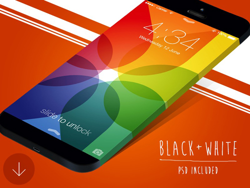 Wide iPhone Mockup Free PSD File