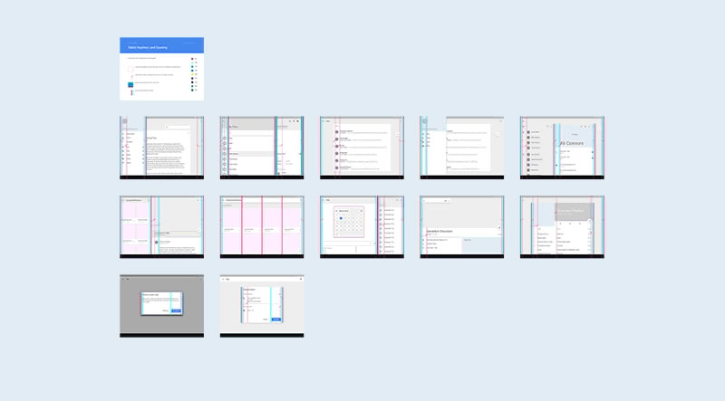 Android L Tablet UI Whiteframe Template Sketch