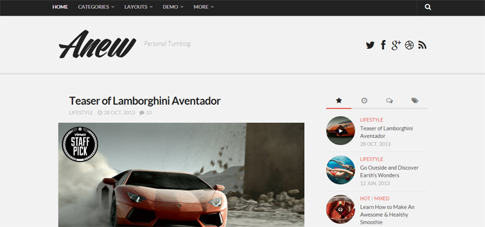 Anew WordPress Theme