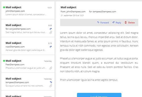 instantShift - Beautiful Email App UI PSD Designs