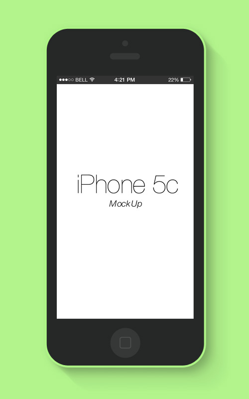 Flat iPhone 5c Mockup Free PSD File