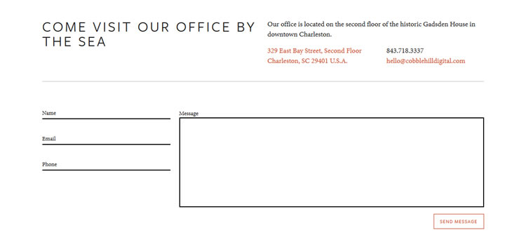 Minimal Contact Form from Cobble Hill