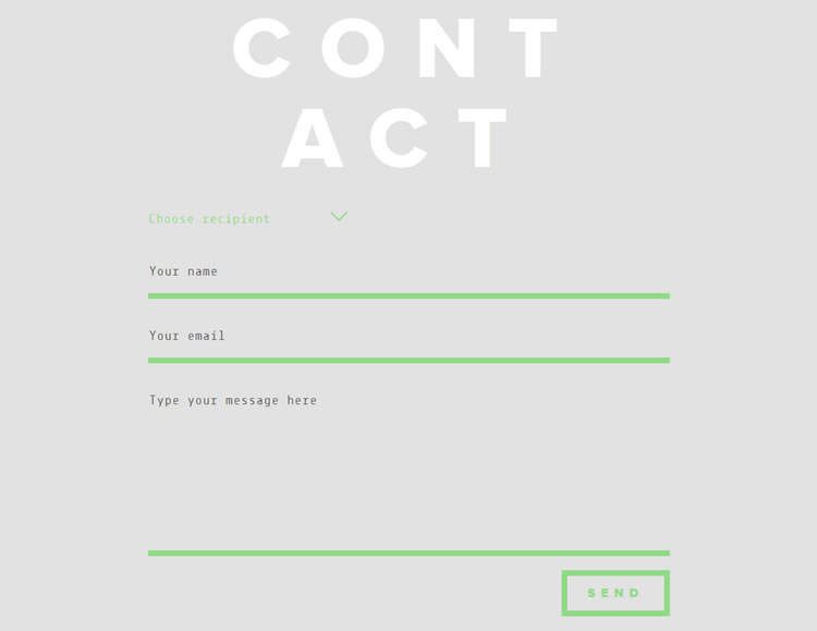 Minimal & Bold Contact Form from Ola Kvernberg