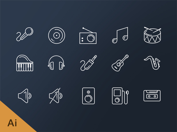 free-music-line-icons