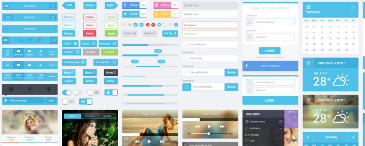 freebies designers web Flatastic Mobile UI Kit PSD 