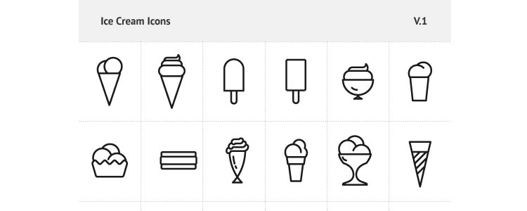 freebies designers web Ice Cream Icons