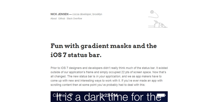 Fun with gradient masks and the iOS 7 status bar