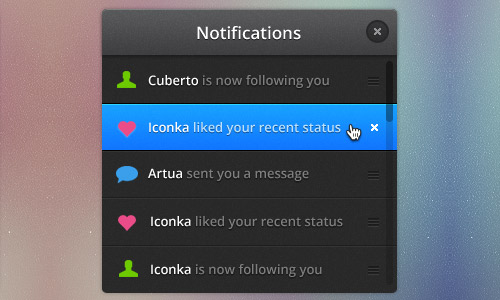 Notification Window PSD Designs