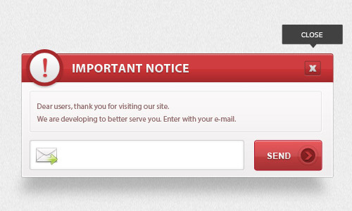 Notification Window PSD Designs